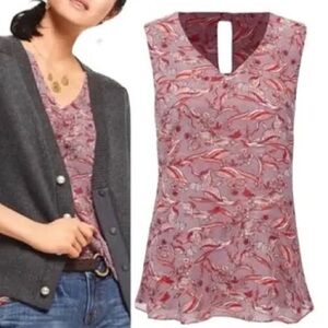 Floral Sleeveless Top - Pink “Good Luck” Blouse Cabi